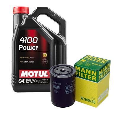 #ad Motul OEM Engine Oil Change Kit 15W 50 5 Liter POWER 4100 $61.95
