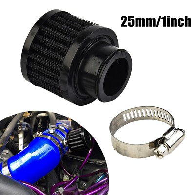 #ad 25mm 1inch Auto Car Mini Air Filter Clamp On Intake Cold Air Filters Accessories $11.61