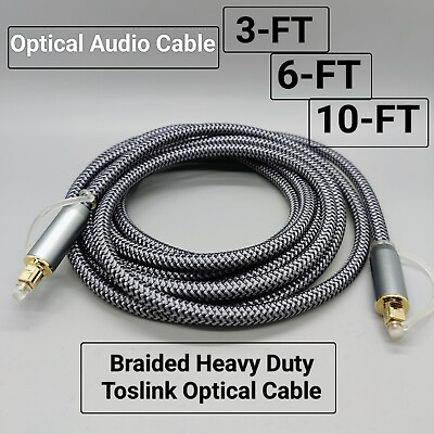 #ad Toslink Optical Cable Digital Audio Sound Fiber Optic SPDIF Cord Wire Dolby DTS $11.99
