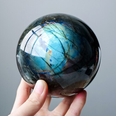 #ad 1pc Natural rainbow labradorite sphere 45mm quartz crystal ball gem healing $17.59
