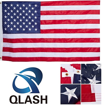 #ad American Flag 3x5 US Flag Outdoor Heavy Duty Longest Lasting Embroidered Stars $14.37