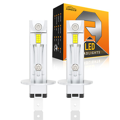 #ad 2x H1 LED Headlight Bulbs Conversion Kit High Low Beam 6000K Super White $45.99