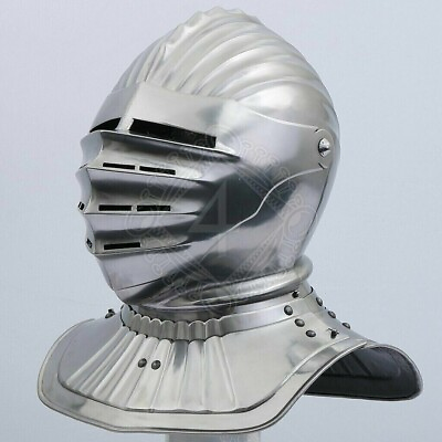 #ad Custom SCA HNB 16 Gauge Steel Medieval Tournament Close helmet OP27 $274.00