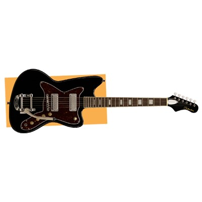 #ad Silvertone Model 1478 Offset Electric Guitar Rosewood Fretboard Black $499.00