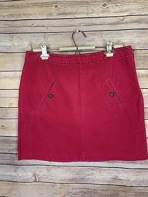 #ad Tommy Hilfiger Size 10 Corduroy Skirt Pink Pockets Zip Side Womens $10.49