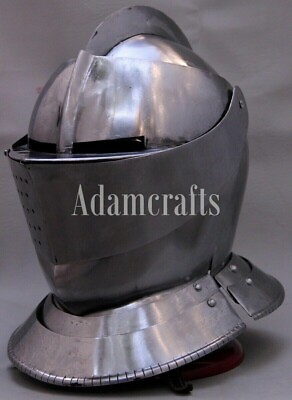 #ad Medieval Tournament Helmet 20GA SCA LARP Close Helmet Replica Armor Helmet $165.60