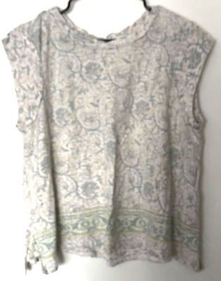 #ad Free People High Tide Dual Print Floral Print Light Pink Combo T Shirt Top Small $16.95