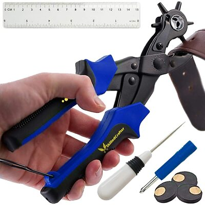 #ad Leather Hole Punch Belt Maker Adjustable Puncher Punching Pliers Heavy Duty Tool $31.99