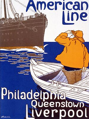 #ad Decor American line Travel Liverpool Poster. Fine Graphic Design. Wall Art. 2078 $47.00