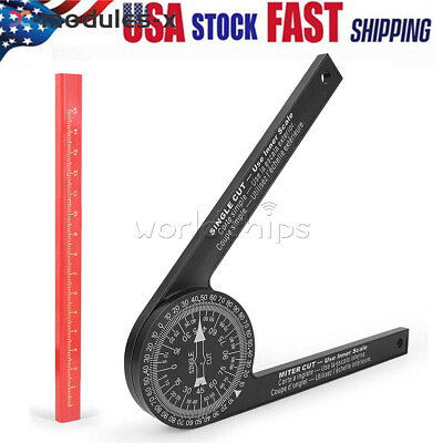 #ad Miter Saw Protractor ABS Angle Finder Level Meter GoniometerCarpenter Pencil US $8.99