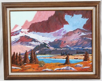 #ad Darrell Sheppard 18x24 Painting Colorado Snowpack Mountain Lake Listed Artist $459.99
