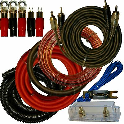 #ad 0 Gauge Amplfier Power Kit for Amp Install Wiring Complete 1 0 Ga Cables 4500W $40.74
