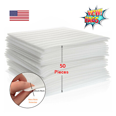 #ad Foam Wrap Sheets 12x12x1 8quot; Thick Cushioning Shipping Moving Packing 50 Pcs $11.89