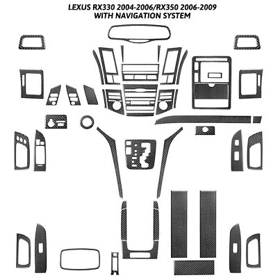 #ad 50Pcs Carbon Fiber Full Cover Trim Kit For LEXUS RX330 2004 2006 RX350 2006 2009 $262.90
