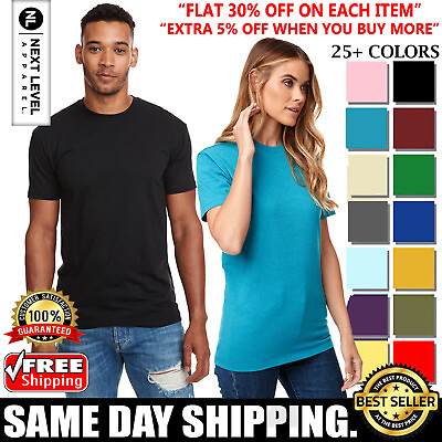 #ad Next Level Apparel Unisex Premium CVC Crew Neck Short Sleeves T Shirt N6210 $8.87