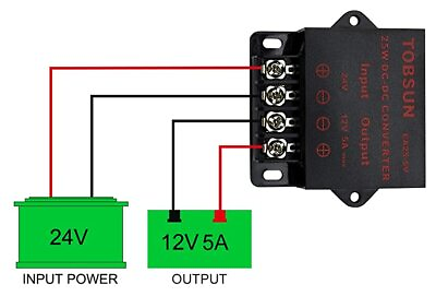 #ad Power Regulator DC 24V to DC 12V 5A 60W Voltage Step Down Buck Converter Reducer $10.44