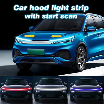 #ad 180cm Start Scan Car LED DRL Hood Light Strip Engine Cover Daytime Running Light $9.99