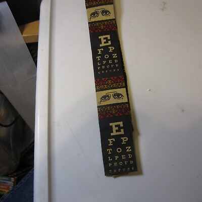 #ad Vintage Rooster Brand Mens Tie Novelty SEING EYE CHART TIE 2 INCH WIDE GREAT $40.75