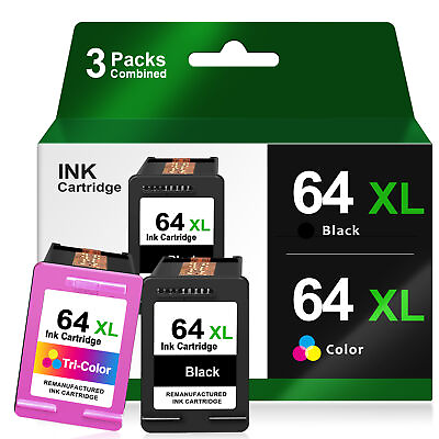 #ad 64XL XXL Black Color Ink Cartridge 64 XL for HP Envy 7155 7158 7855 7858 Printer $20.89