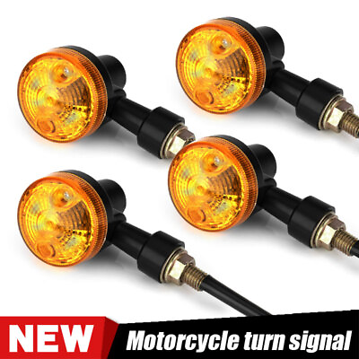 #ad 4X Amber Motorcycle Turn Signal Indicator Light Blinker for Yamaha Suzuki Honda $14.98