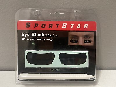 #ad New Sport Star Pro Style Custom Eye Black Stick Ons Write Your Own Message $6.99