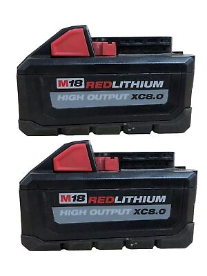 #ad 2packs Genuine Milwaukee M18 48 11 1880 8.0 AH Battery 18V XC High Output 18V $91.00