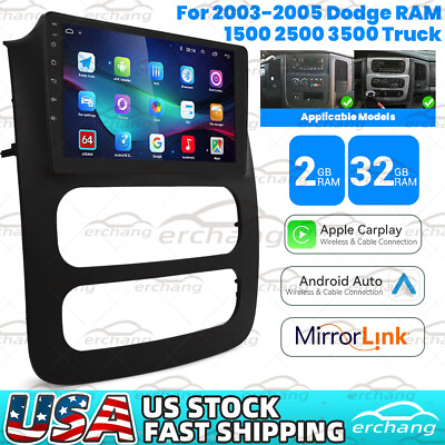 #ad For 2003 05 Dodge RAM 1500 2500 3500 Truck Car Stereo Radio 9quot; Android 13 GPS BT $167.19