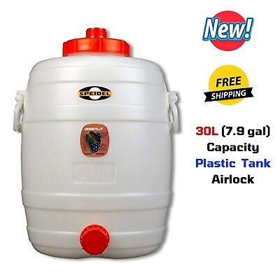 #ad 30L Plastic Fermenter with Air Lock for Home Brewing Beer Kombucha Wine Making $138.53