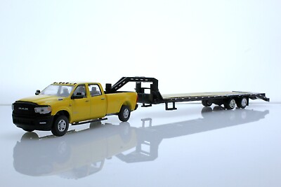 #ad 2021 Dodge Ram 2500 Tradesman Gooseneck Trailer 1:64 Diecast Model Truck Yellow $27.99