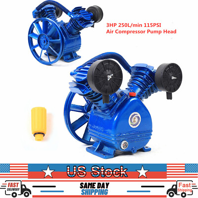 #ad Replacement Air Compressor Pump Single Stage V Style Twin Cylinder 3 HP 2 Piston $120.70