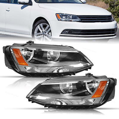 #ad Pair Headlights Clear Lens Replacement Fit for 2011 2018 Volkswagen VW Jetta MK6 $104.03