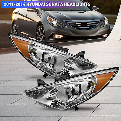 #ad For 2011 2012 2013 2014 Hyundai Sonata New Projector Headlights Chrome Housing $99.99