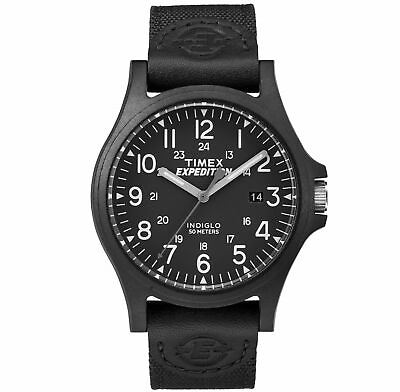 #ad Timex TW4B08100 Men#x27;s quot;Expedition Metal Fieldquot; Black Nylon Watch Indiglo Date $40.60