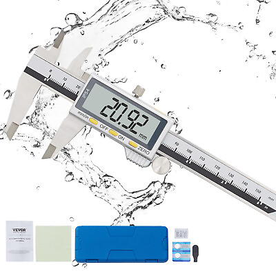 #ad VEVOR 6quot; 150mm Digital Vernier Caliper Stainless Steel Micrometer LCD Guage Tool $17.99