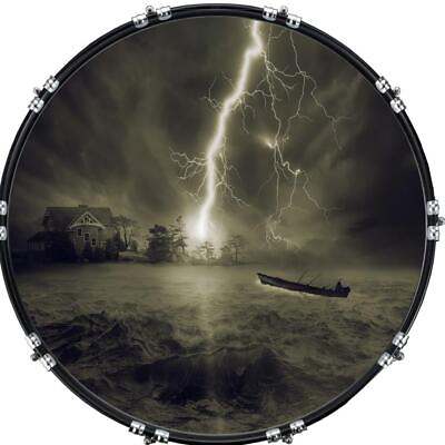 #ad 20quot; Custom Bass Kick Drum Front Head Graphic Graphical Thunderstorm 1 $74.94