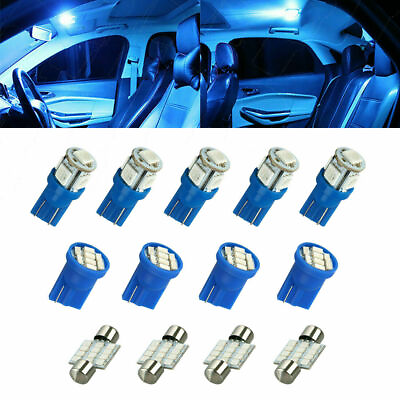 #ad 13pcs Car LED Interior Lights Bulbs Kit Dome License Plate Lamps Ice Blue 8000K $6.99
