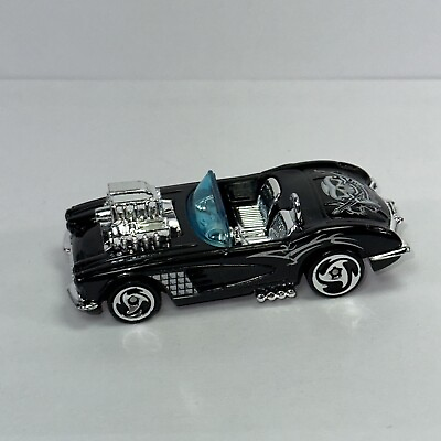 #ad 2000 Hot Wheels Motorin Music 1958 Corvette Coupe Convertible Black SBs LOOSE $9.65