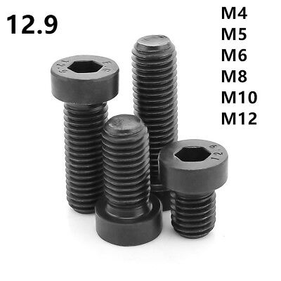 #ad Black 12.9 Steel Low Cap Head Hexagon Socket Screws M4 M5 M6 M8 M10 M12 $15.68