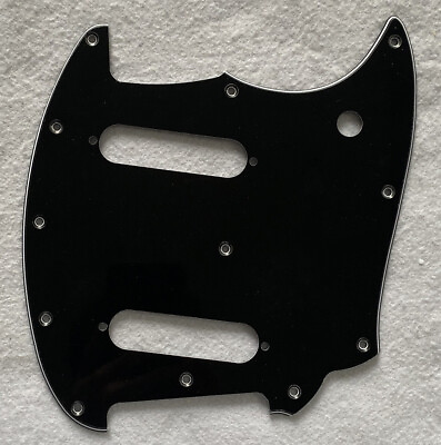 #ad Fits Fender OffSet Series Mustang Guitar Pickguard Scratch Plate3 Ply Black $13.99