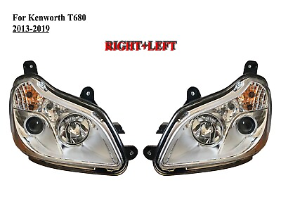 #ad Pair RightLeft Side Chrome Headlight Head Lamp for Kenworth T680 2011 to 2022 $390.99