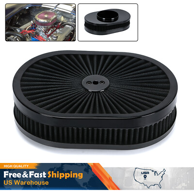 #ad 12#x27;#x27;x2#x27;#x27; Washable Oval Filter Flow Air Cleaner Kit For 5 1 8quot; Opening Carb Inlet $51.80