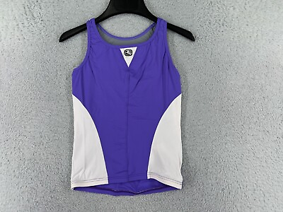 #ad Giordana Cycling Jersey Girls Small Purple White Tank Pullover Rear Pockets Nyl $20.89
