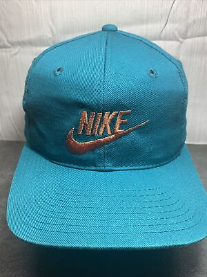 #ad Vintage 80s Nike Air Aqua Green Embroidered Snapback Cap Retro Rare H21 $44.88