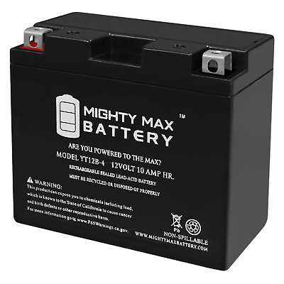 #ad Mighty Max YT12B 4 12V 10Ah SLA Battery Replacement for Yamaha 1000 YZF R1 1998 $33.99