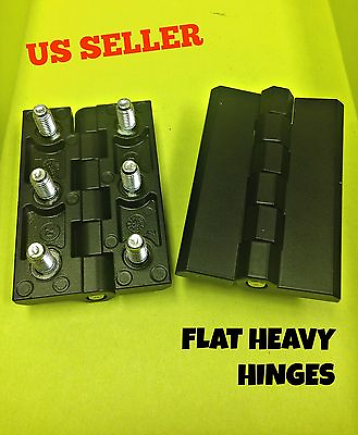 #ad LOT OF 14 Black Flat Leaf Hinge Black For Heavy Doors Truck Cabinet 270°#900.1.2 $279.83