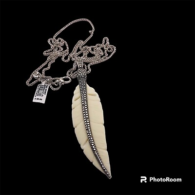 #ad Brighton Free Spirit Feather Necklace NWT $98 off white ivory $20.69