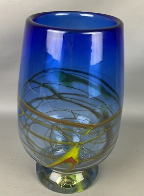 #ad VTG Adam Jablonski Art Glass Vase. Signed By Artist. Excellent Condition $69.95