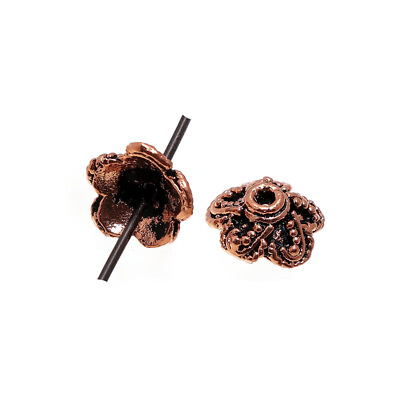 #ad 30 Pcs 9mm Bali Bead Cap Oxidized Copper Bracelet Making Bead Cap ms 7 $5.99