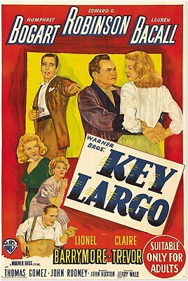 #ad #ad Key Largo Vintage Movie Poster Humphrey Bogart Film Noir #3 $10.99