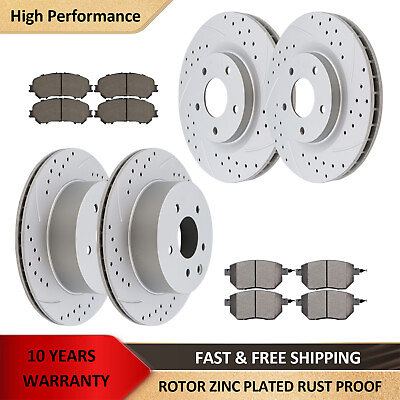#ad Front Rear Drilled Rotors and Brake Pads for 2014 2015 2016 2017 Nissan Rogue $129.96